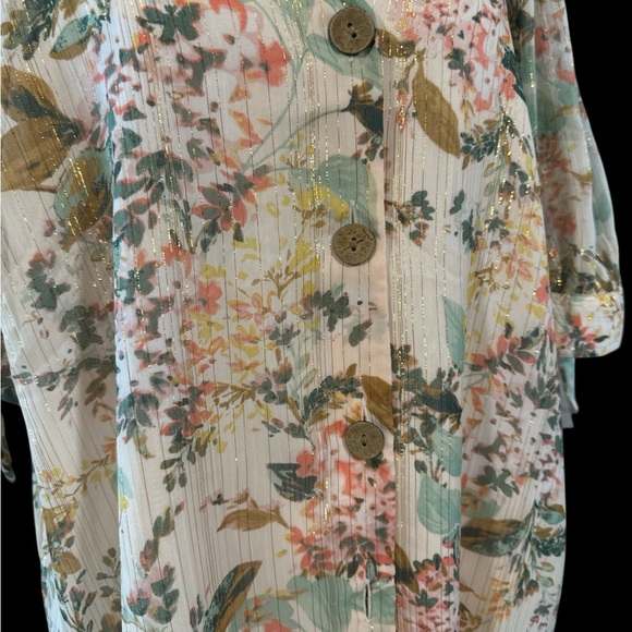 LC Lauren Conrad Floral Button-Down Women's Top - Picture 4 of 7